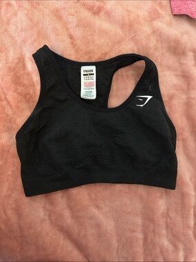 Gymshark Black Seamless Racerback Sports Crop